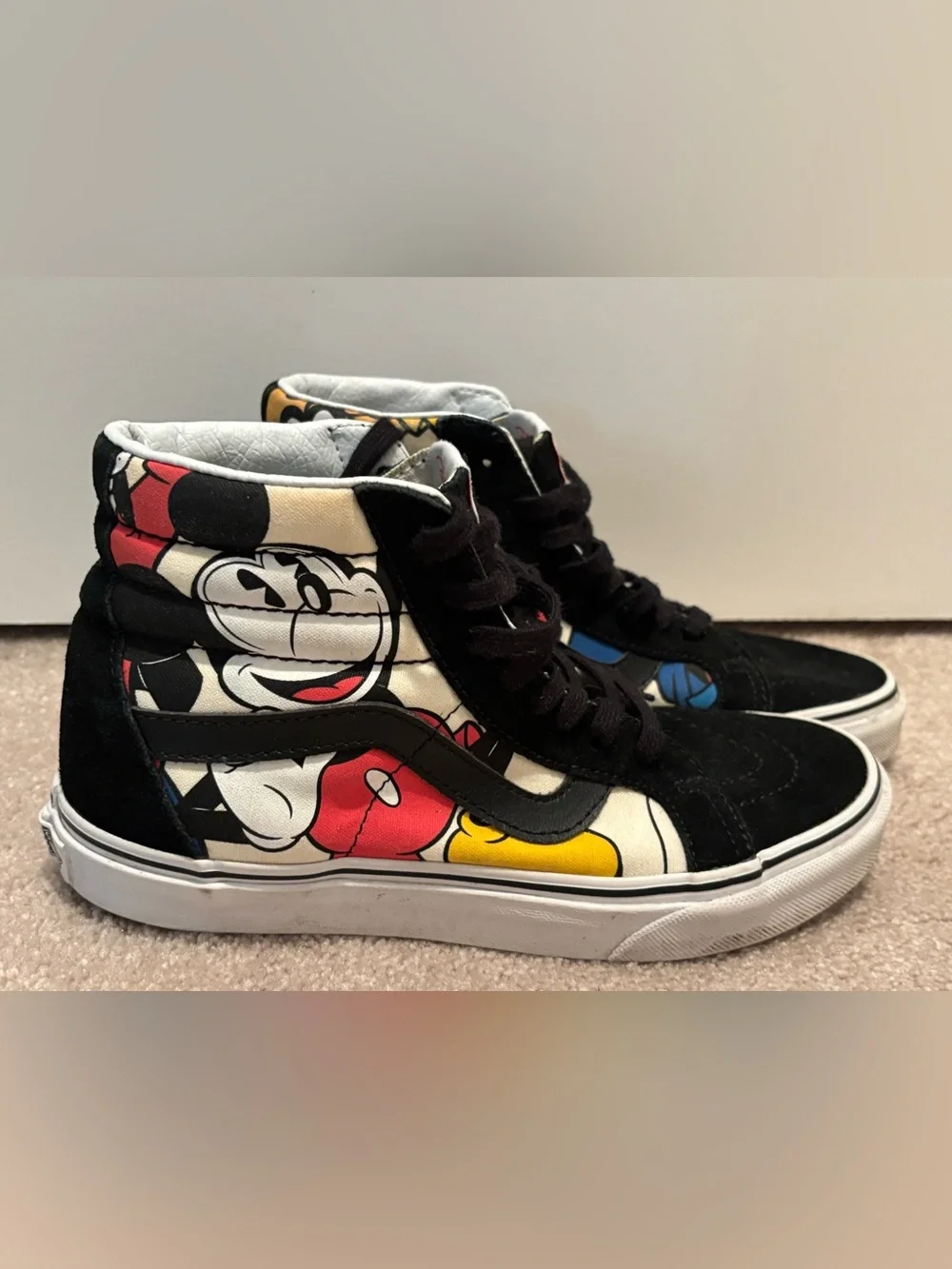 Vans Black White Mickey Print High-Top Sneakers